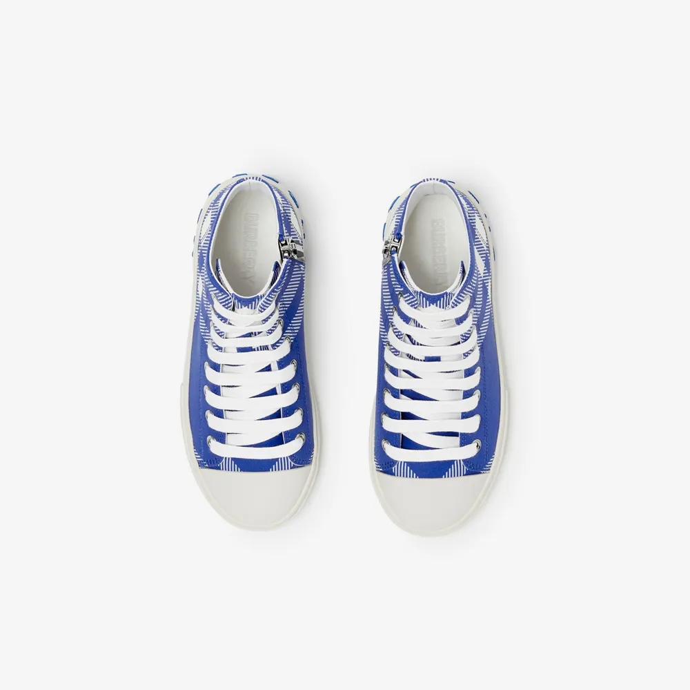Check Gabardine High-top Sneakers in Knight - Children | Burberry® Official