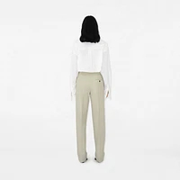 Cotton Blend Trousers in Plaster - Women | Burberry® Official