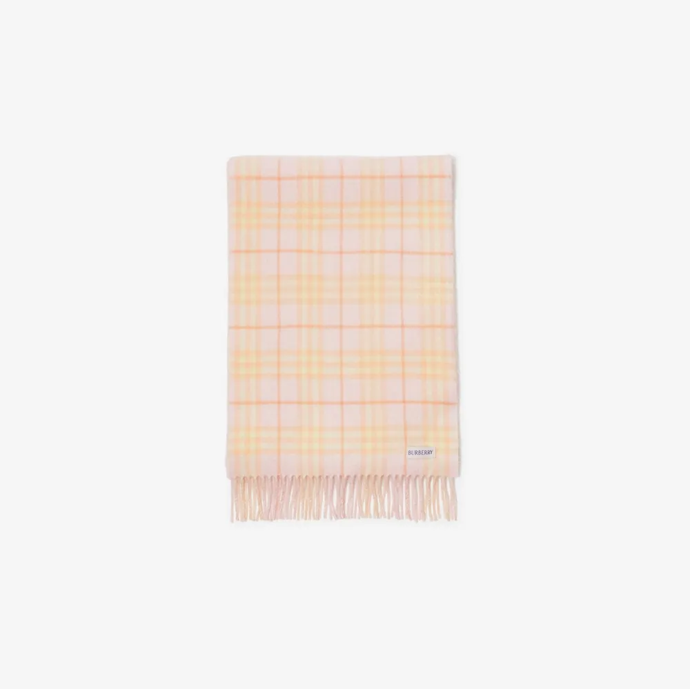 Reversible Check Cashmere Scarf in Cameo | Burberry® Official