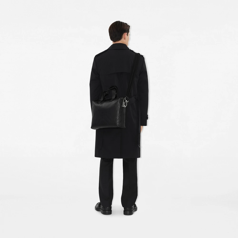 Embossed Check Briefcase in Black - Men | Burberry® Official