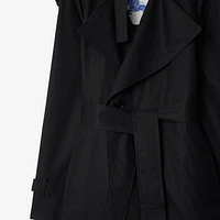 Gabardine Trench Jacket in Black - Women, Cotton | Burberry® Official