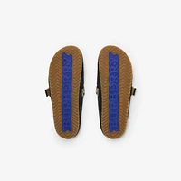 Check Suede Urchin Clogs in Black - Men | Burberry® Official