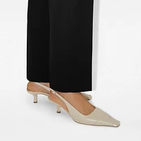Leather Chisel Slingback Pumps in Field - Women | Burberry® Official