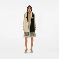 Reversible Logo Alpaca Wool Blend Scarf in Candle | Burberry® Official