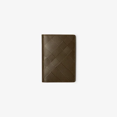 Check Folding Card Case in Military - Men | Burberry® Official