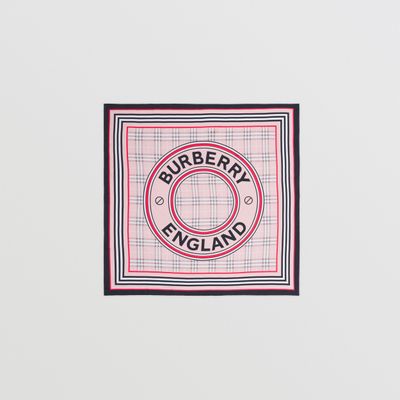 Montage Print Silk Square Scarf in Blush | Burberry® Official
