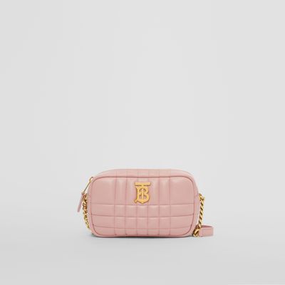 Quilted Leather Mini Lola Camera Bag in Dusky Pink - Women | Burberry® Official