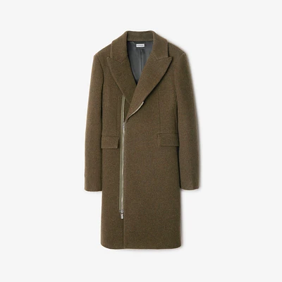 Wool Zip Tailored Coat in Kindle melange - Women | Burberry® Official