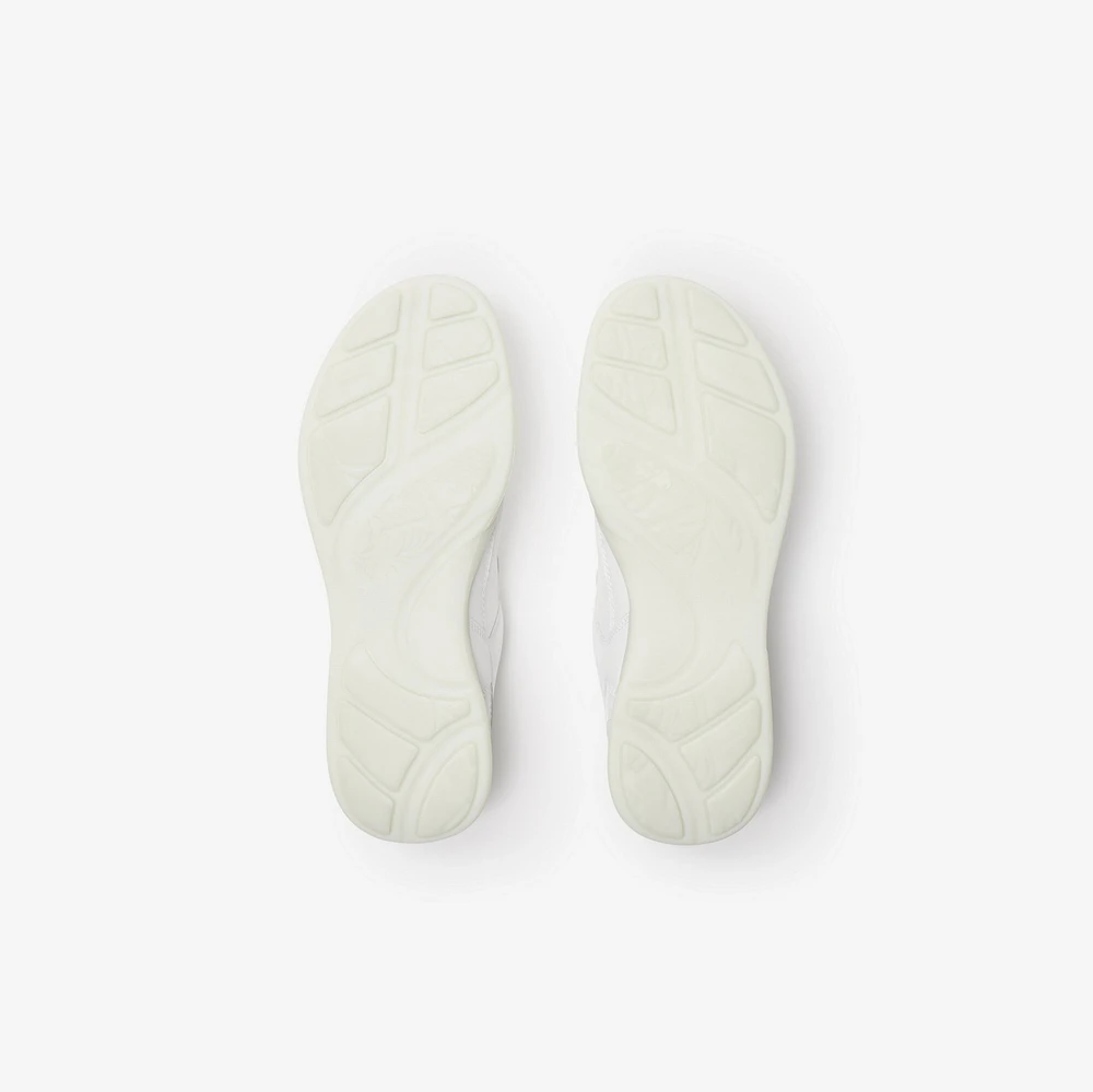 Leather Matrix Sneakers in Optic white - Men | Burberry® Official