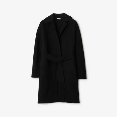 Cashmere Wrap Coat in Black - Women | Burberry® Official