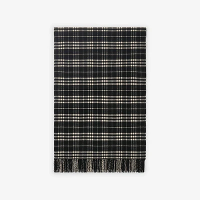 Check Wool Cashmere Blanket in Black/calico | Burberry® Official