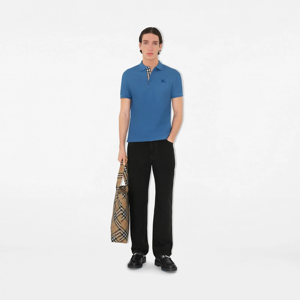 Cotton Polo Shirt in Pool - Men | Burberry® Official