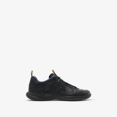 Leather Matrix Sneakers in Black - Men | Burberry® Official