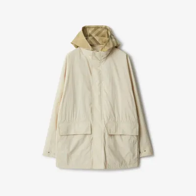 Check Hood Nylon Jacket in Soap - Women | Burberry® Official