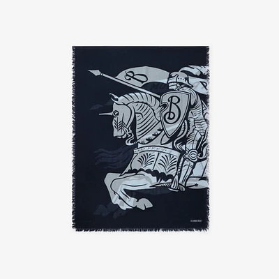 Wide EKD Wool Scarf in Bank | Burberry® Official