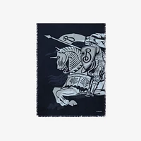 Wide EKD Wool Scarf in Bank | Burberry® Official