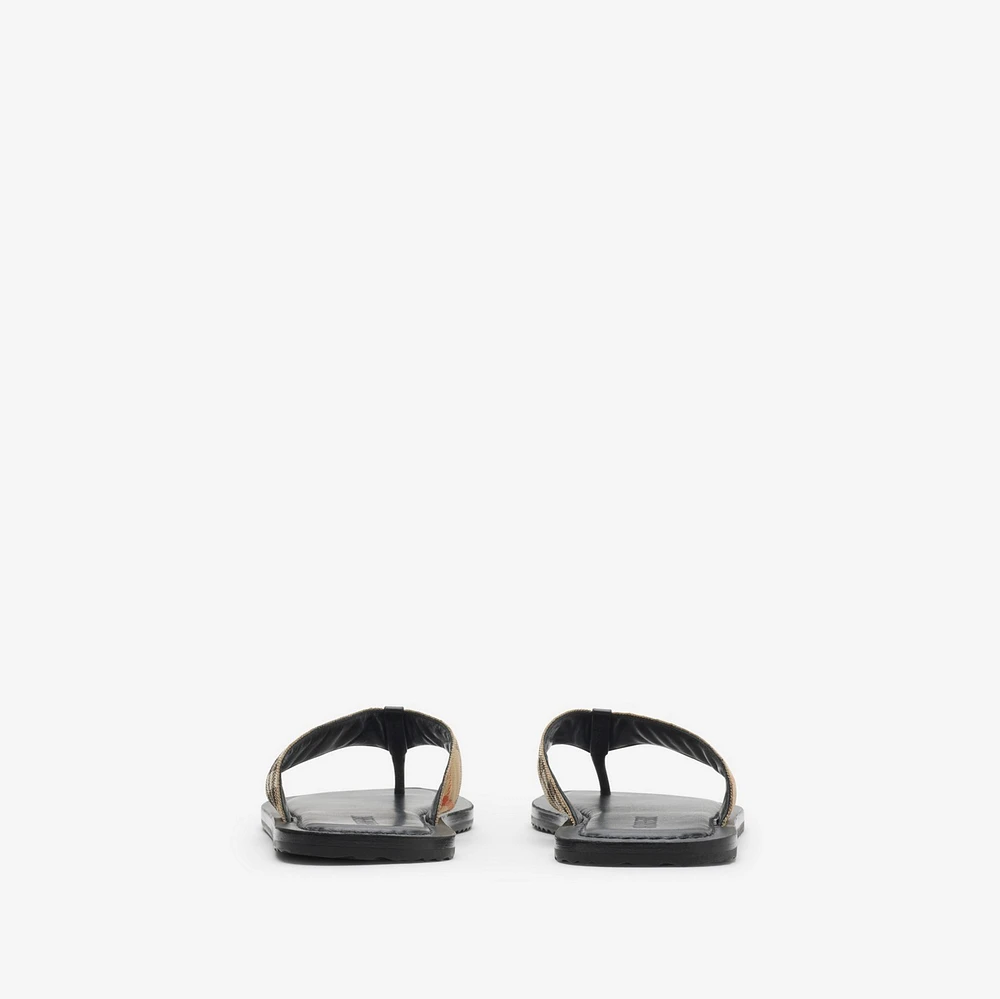 Check Pavilion Sandals​ in Sand - Men, Nylon | Burberry® Official