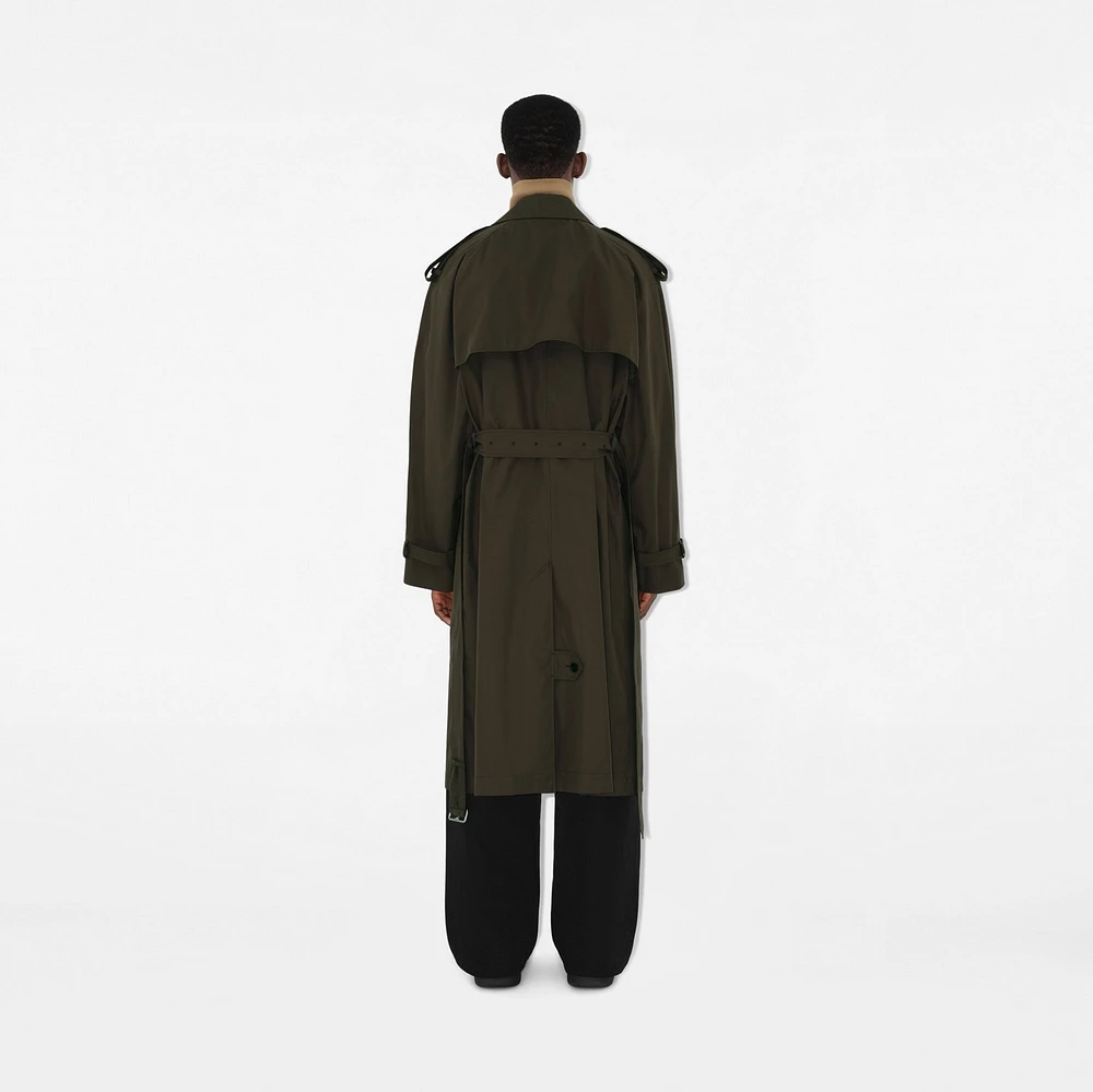 Long Castleford Trench Coat in Otter - Men, Cotton | Burberry® Official