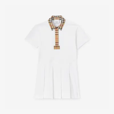 Vintage Check Trim Cotton Piqué Polo Shirt Dress in | Burberry® Official