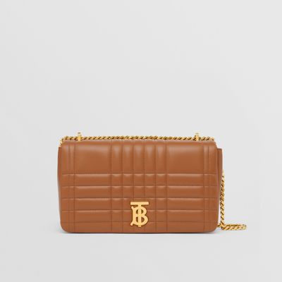 Quilted Leather Lola Bag in Maple Brown