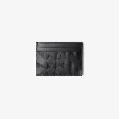 Check Card Case in Black - Men, Leather | Burberry® Official