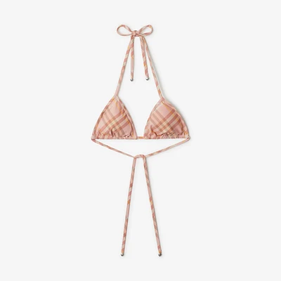 Check Bikini Top in Teacup - Women, Nylon | Burberry® Official