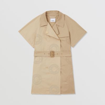 Logo Graphic Stretch Cotton Trench Dress Archive Beige | Burberry® Official