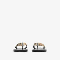 Check Pavilion Sandals​ in Sand - Men, Nylon | Burberry® Official