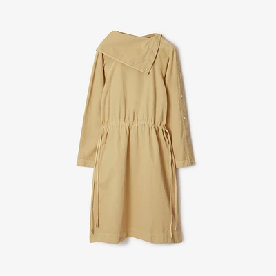 Cotton Blend Dress in Flax - Women, Nylon | Burberry® Official