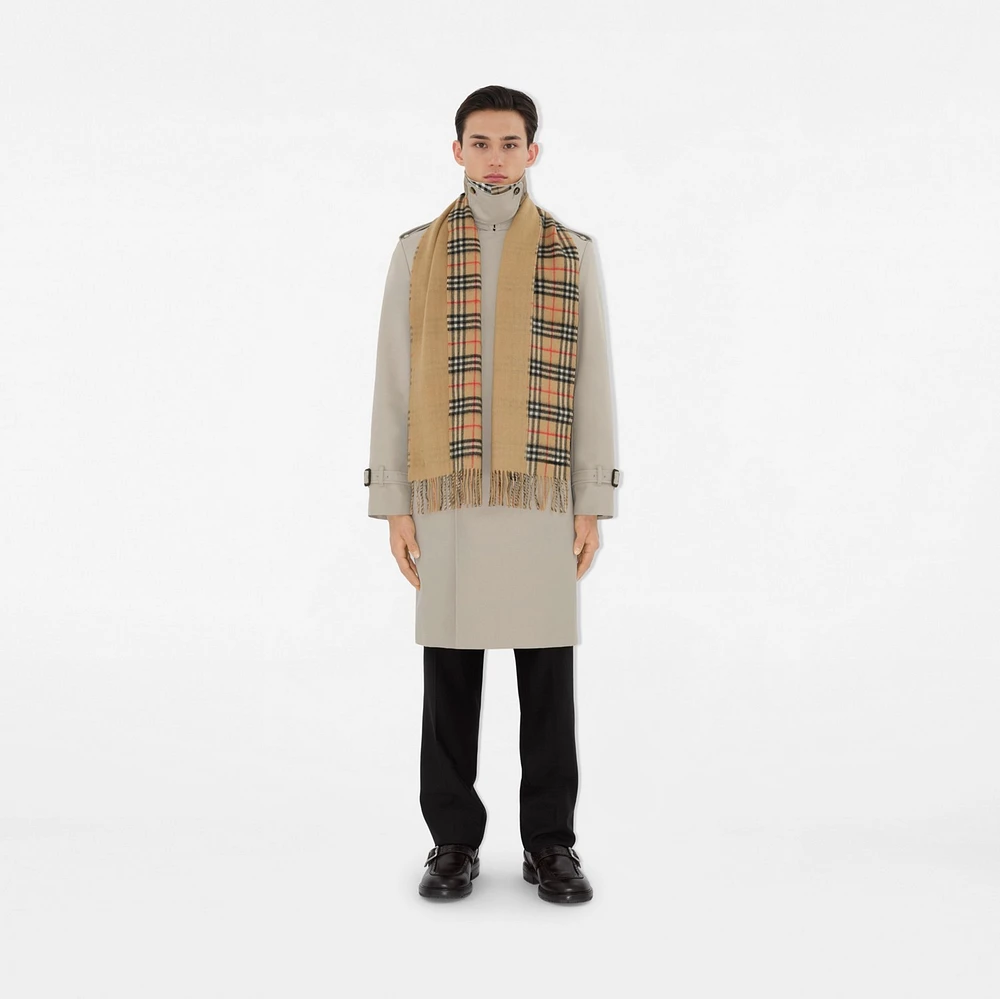 Reversible Check Cashmere Scarf in Archive beige | Burberry® Official