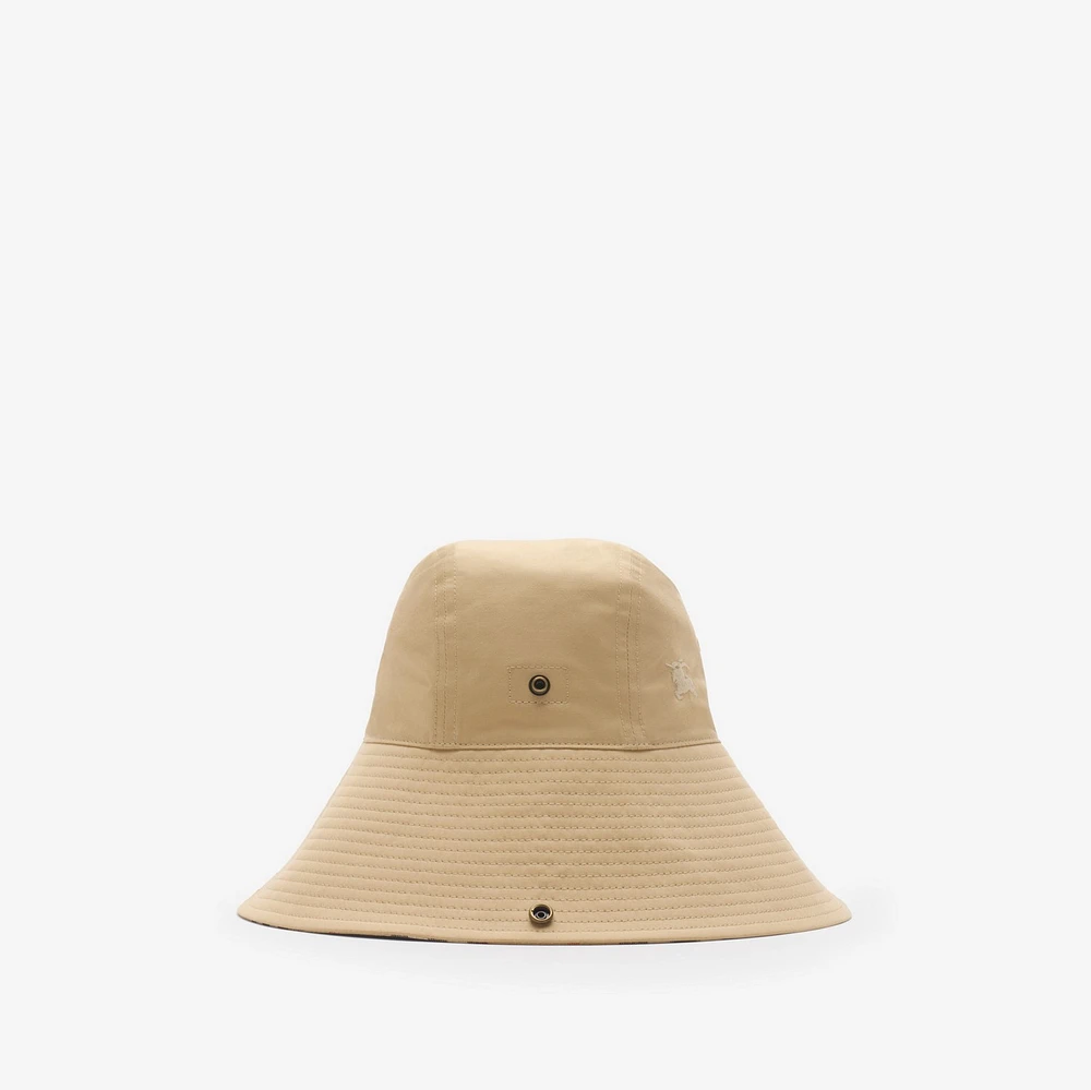 Check Brim Gabardine Hat in Flax - Men | Burberry® Official
