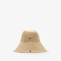 Check Brim Gabardine Hat in Flax - Men | Burberry® Official