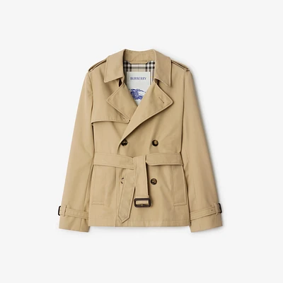 Cotton Blend Trench Jacket in Beige - Women, Nylon | Burberry® Official