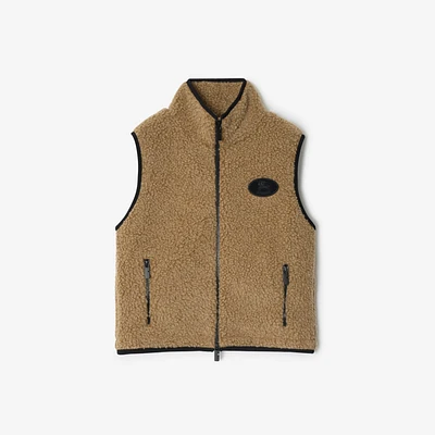 Cropped Fleece Gilet in Shrew melange - Women | Burberry® Official
