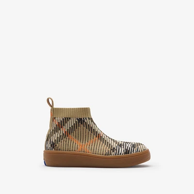 Check Sock Sneakers in Sand