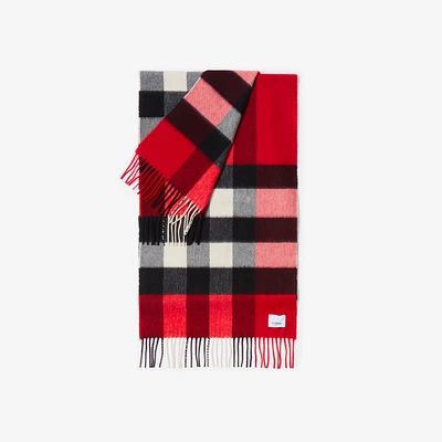 Check Cashmere Scarf in Red | Burberry® Official
