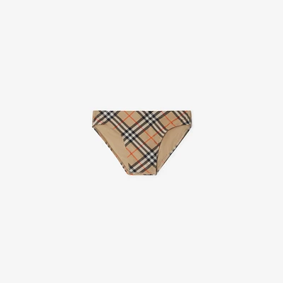 Check Swim Briefs in Sand - Men | Burberry® Official