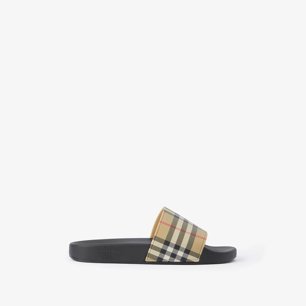 Check Slides in Archive beige - Women | Burberry® Official