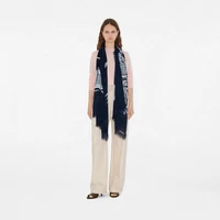 Wide EKD Wool Scarf in Bank | Burberry® Official