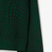 Warped Houndstooth Nylon Blend Track Jacket in Ivy - Men | Burberry® Official