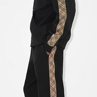 Check Trim Cotton Jogging Pants in Black - Men | Burberry® Official