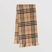 Check Cashmere Silk Blend Tweed Scarf in Archive Beige | Burberry® Official