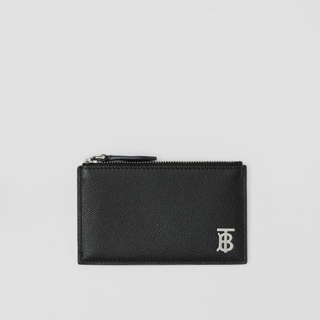 BURBERRY Grainy Leather Tb Money Clip Wallet