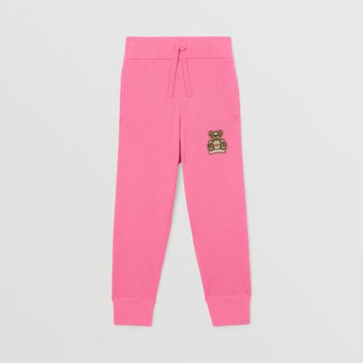 Thomas Bear Appliqué Cashmere Jogging Pants Bubblegum Pink | Burberry
