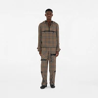Check Silk Blend Cargo Trousers in Brush - Men | Burberry® Official