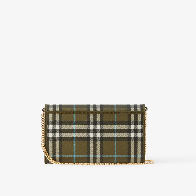 Check Continental Wallet in Olive Green - Women | Burberry® Official