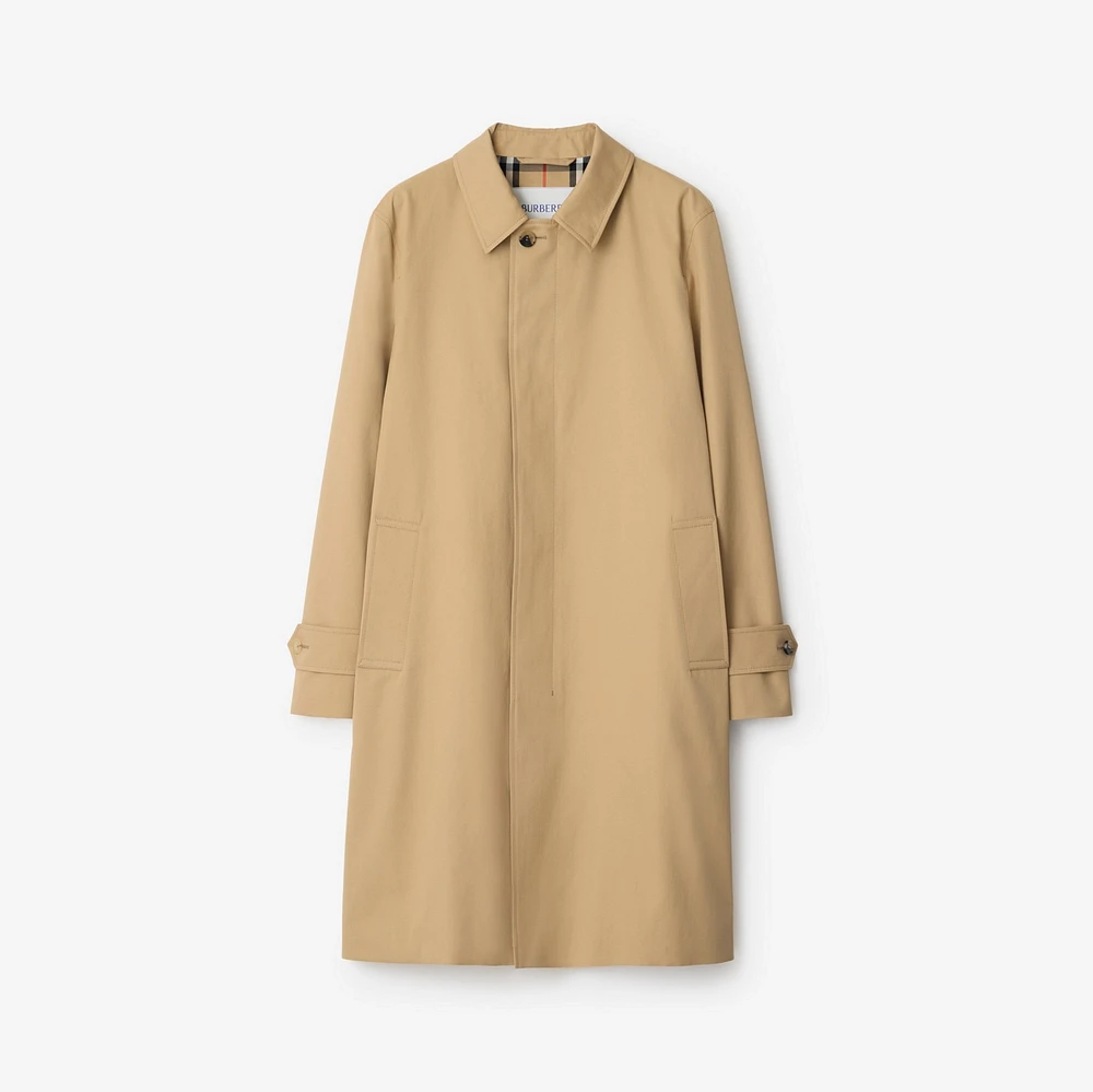 Long Gabardine Car Coat in Flax - Men, Cotton | Burberry® Official