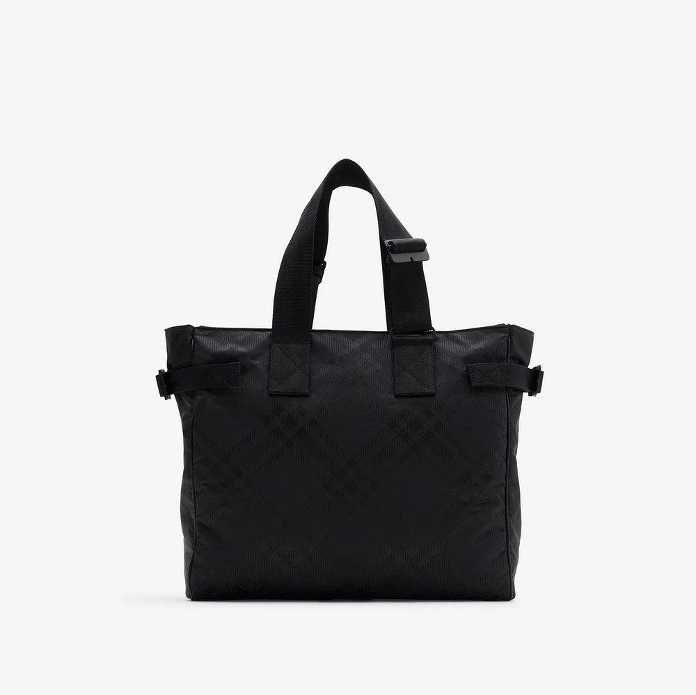 Check Jacquard Tote in Black - Men | Burberry® Official