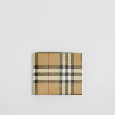Vintage Check Bifold Wallet with ID Card Case in Archive Beige - Men | Burberry® Official
