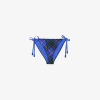 Check Bikini Briefs in Bright navy - Women, Cotton, Technical | Burberry® Official